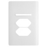 Placa para 1 Teclas + 2 Tomadas 4x2 - Novara Branca